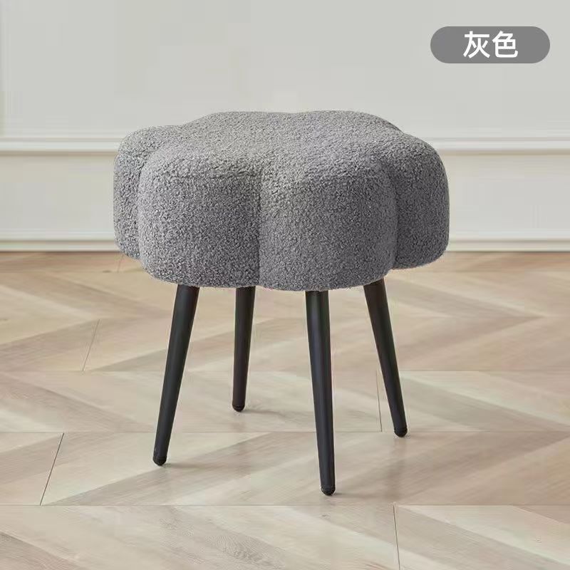 Carbon Steel Sponge Vanity Stool INS-Style Bedroom Cloud Ottoman  Stable Dressing Room Chair  Luxury Shoe Bench