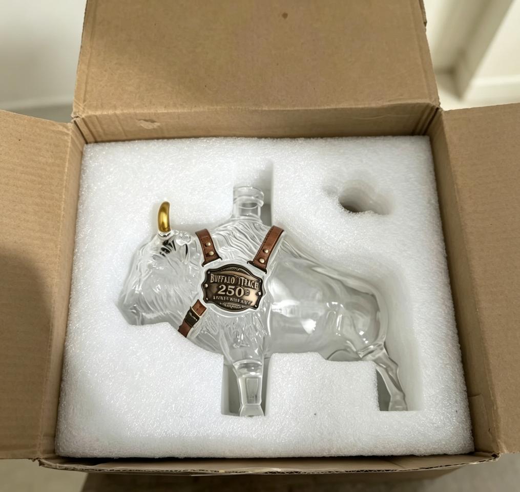 350ml Animal Bison Shaped Glass Decanter Clear Whiskey Wine Brandy Storage Bottle Home Bar Display Luxury Ornament