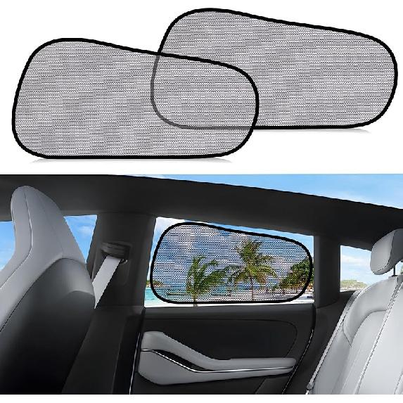 ZATOOTO Tesla Model Y Window Shades For Rear Window Sun Shade Semi Transparent Static Cling |  Fit -2024 | 95% UV & Heat Block | Privacy Protection |