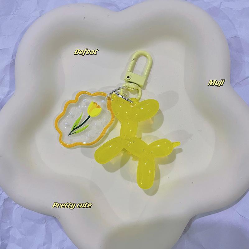 Jelly Balloon Dog Keychain: Cute, Colorful Puppy Pendant for Phone or Bag.