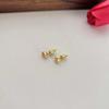 S925 Silver Retro Chinese-Japanese Style Volcanic Stone Stud Earrings for Women