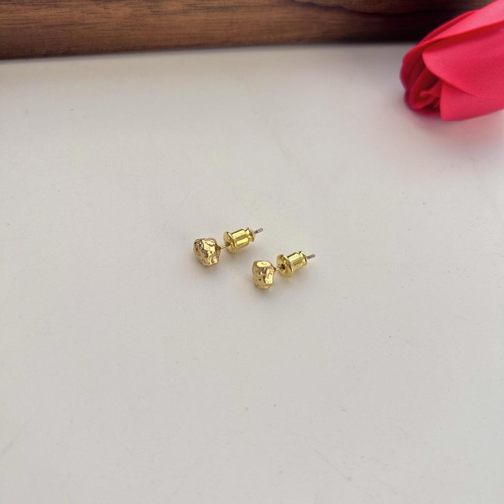 S925 Silver Retro Chinese-Japanese Style Volcanic Stone Stud Earrings for Women