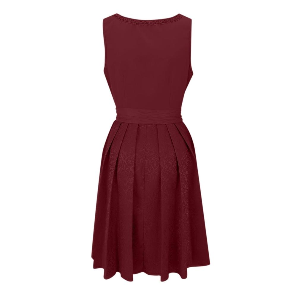 Bierfest Kostüme, Bayerische Damen Tracht, Farbiges Quadratkragen Kleid