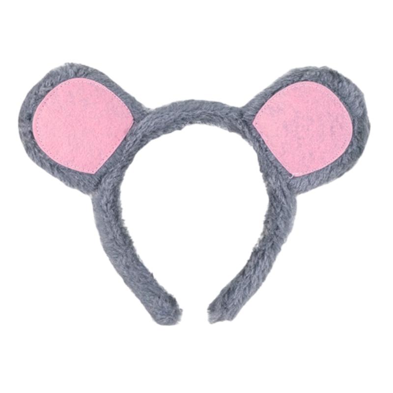 Halloween Mouse Cosplay Costume Set Mouse Ear Headband Tail Bowtie and Nose Animal Dress Up Costume for Kid Cosplay