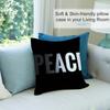 Black Peace Pillow Case Short plush Double-sided Print Square Throw Pillow Covers Sofa Home Cushion Decor