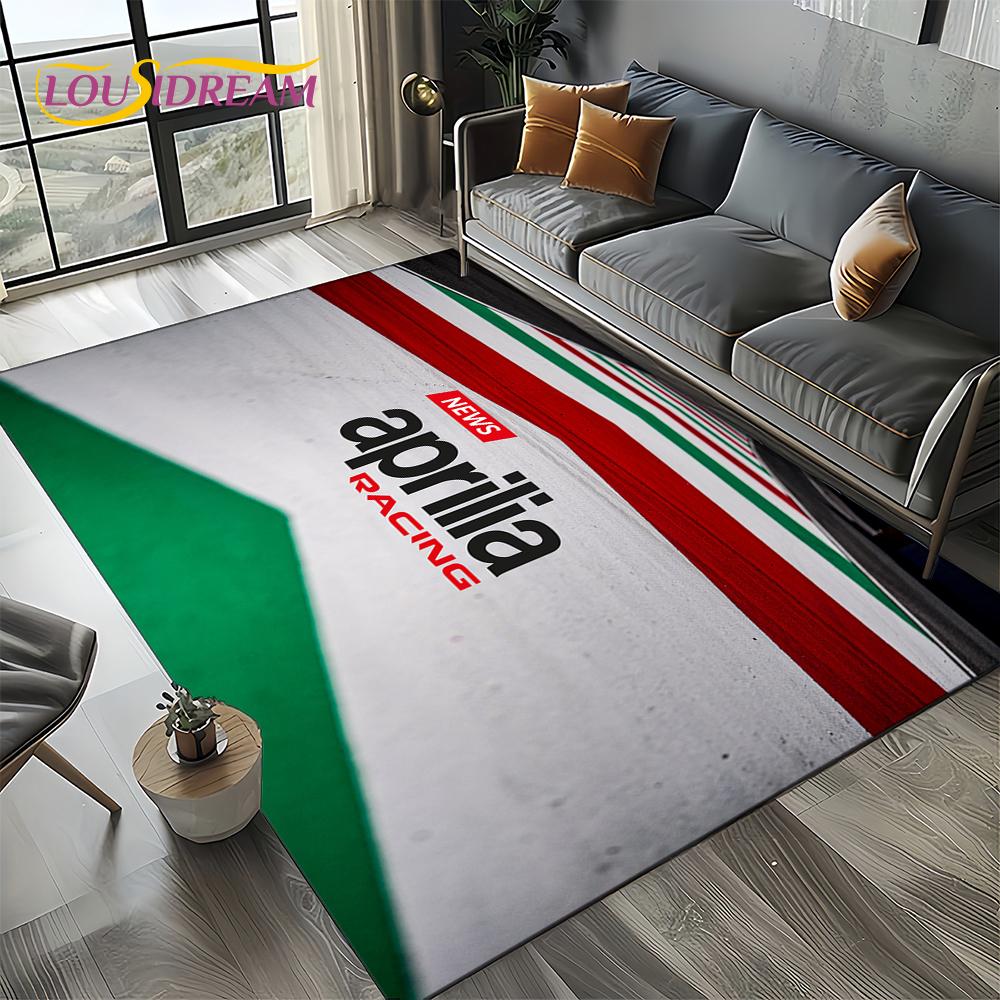 2025 Aprilia Racing Car Logo Motorcycle Carpet Rug for Bedroom Living Room Home Sofa Decoration,kids Play Decor Floor Mat Gift