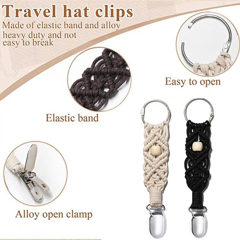 Handmade Travel Hat Clip Handmade Hat Clip Hat Keeper Clip Hat Storage Clip Cotton Material Hat Accessory for Travel