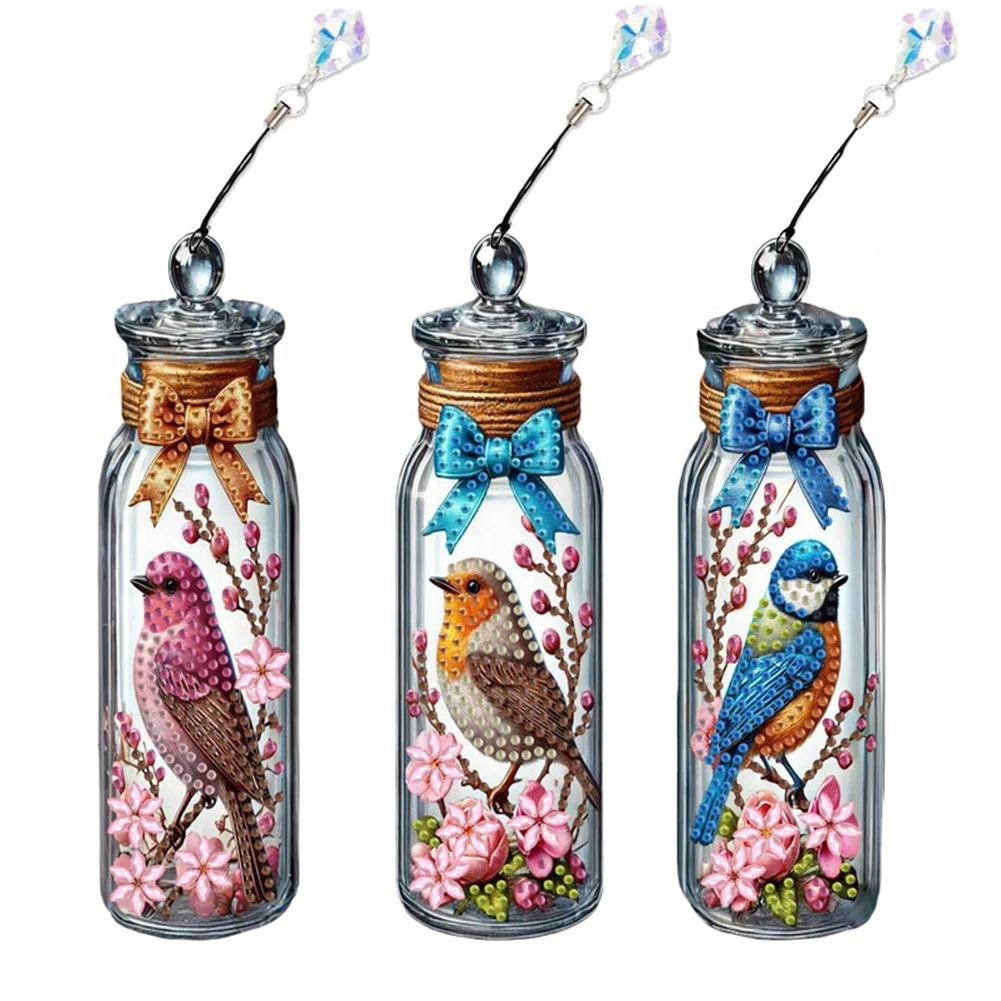 3Pcs Animal Themed DIY Diamond Painting Art Bookmarks Irregular Shaped Diamonds for Readers Home Office Book Decor & Gift Idea