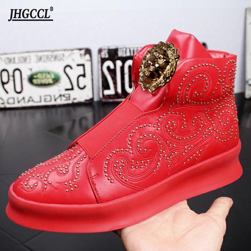 Fashion Luxury Designer Fashion Rivets Trend Men's Shoes FI At Casual Shoes Platform Ankle Boot Sneakers  Zapatos Hombre A26