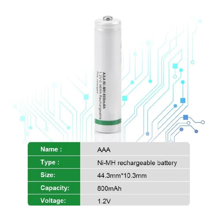 1.2V 800mAh 3A NiMH Batteries 1000 Recharge Cycles Super Low Discharge For Electronics Gadgets
