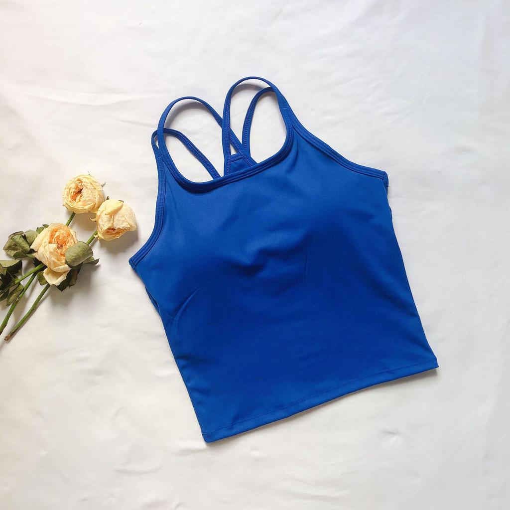 Korean Women's Sports Vest with Chest Pads: Shockproof, High Elasticity, Quick-Dry for Running, Yoga & Dance