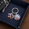 Pendentif Porte-clés, Porte-clés Double Pendentif Combiné, Porte-clés pour le 250e Anniversaire de la Fondation des États-Unis avec Anneau Métallique Épaissi
