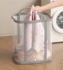 Foldable Wall Mounted Nylon Mesh Laundry Basket, Large Capacity Portable Dirty Clothes Storage Basket