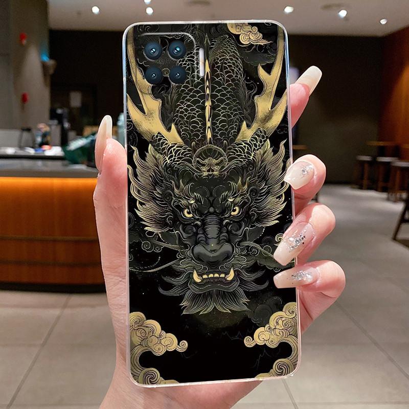 Casing For OPPO A73 A93 4G F17 Pro Reno 4F Luxury Dragon Cute Cool Boys Girls Soft Phone Case Back Cover Transparent TPU Shell