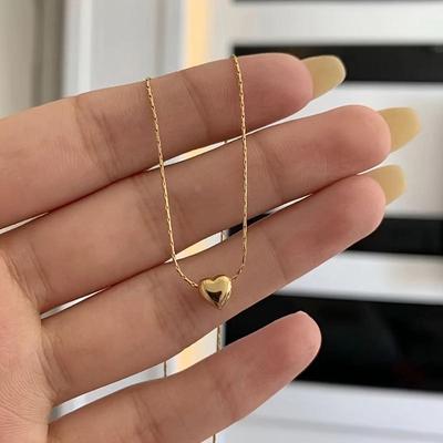 1pc Cute Pendant Necklace In Shape with Shiny Surface of Love Pendant, Love Necklace, Exquisite Brush Finish, Retro Inspired Women's Jewelry, Perfect