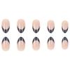 New Black Almond Shape Wearable Nail Tips - French & American Style