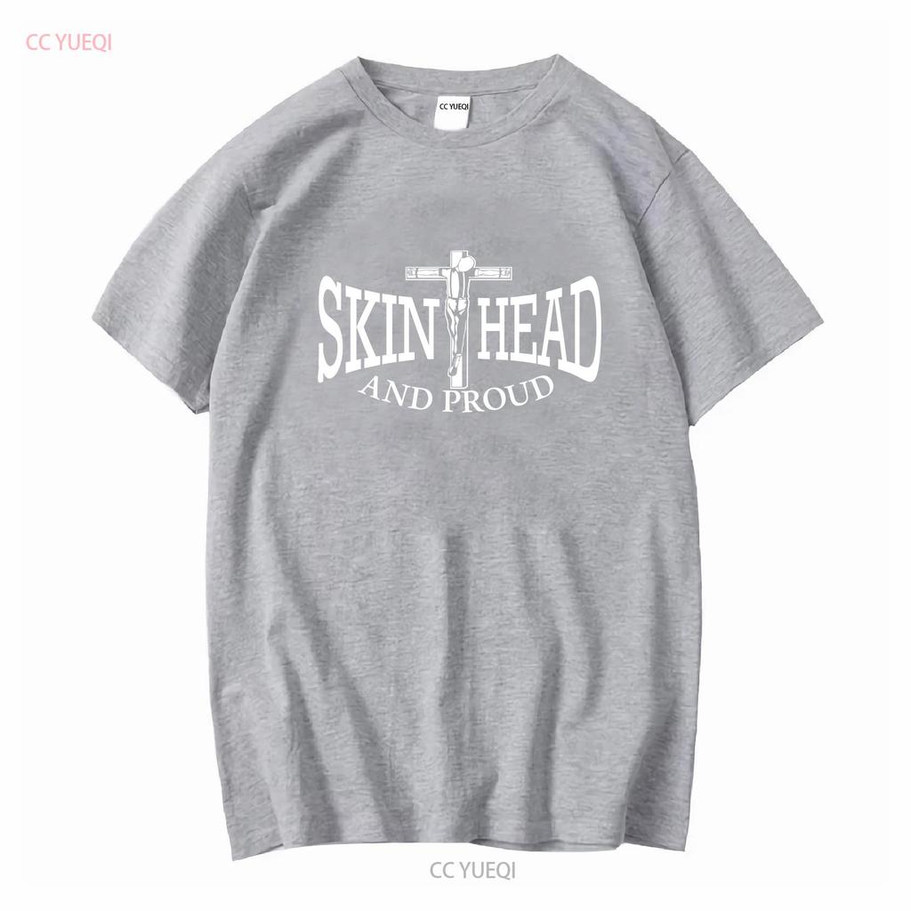 Skinhead and Proud T Shirt Skin Head Punk Oi Ska Long or Short Sleeves Vintage Washed Graphic Stretched Stylish Soft Versatile