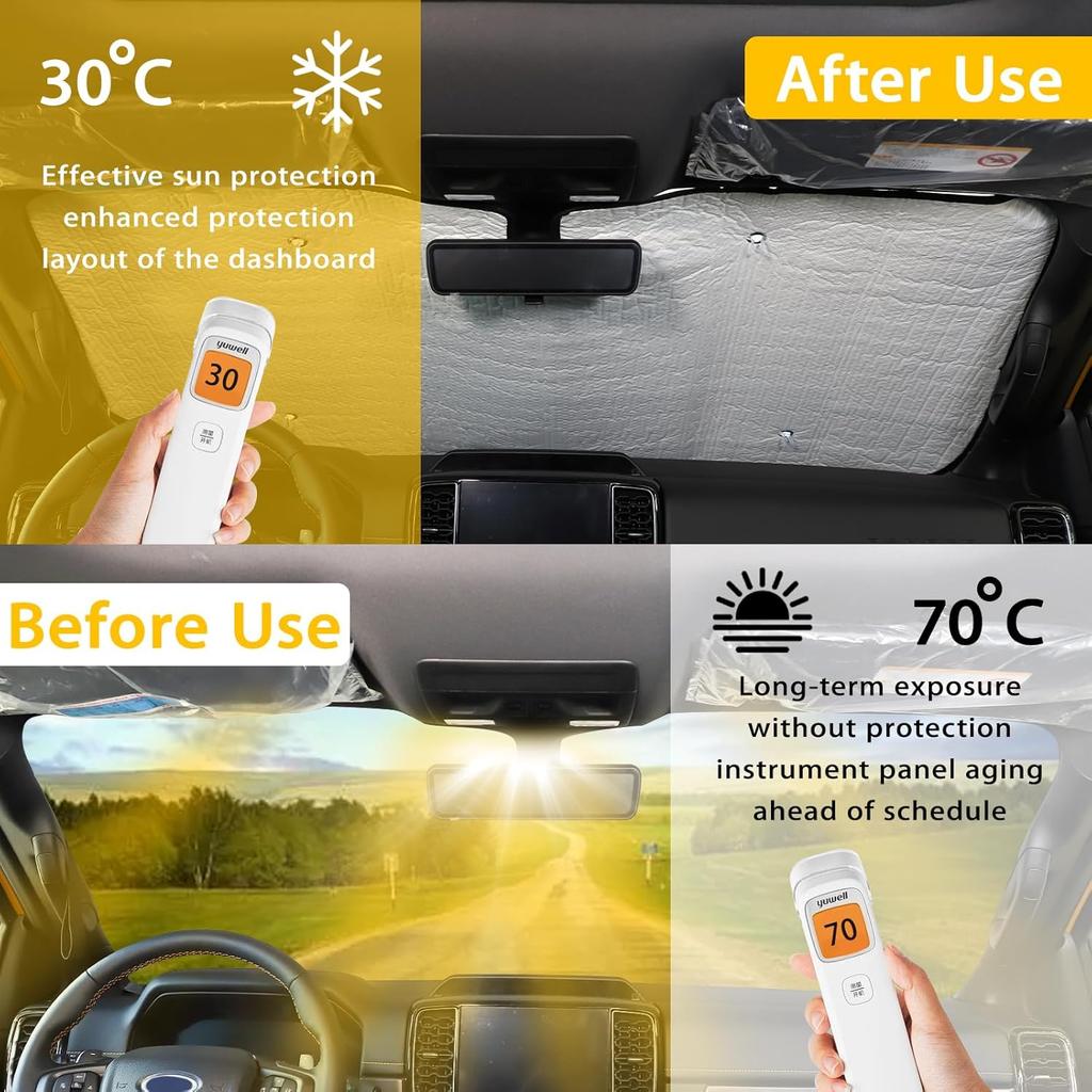for Hummer EV Accessories Windshield Sun Shade Front Sun Visor for Car Windshield Foldable&Reflective Car Sun Visor Blocks Sun Rays Keep Cooler for