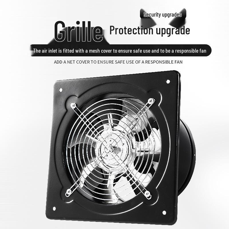 6-Inch Black Dirt-Resistant Exhaust Fan for Bathroom or Kitchen Ventilation