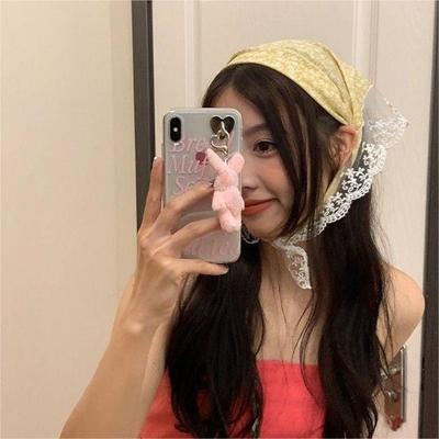 Sommer Süß Retro Spitze Haar Schal Damen Pastoral Stil Dreieck Turban Stirnband