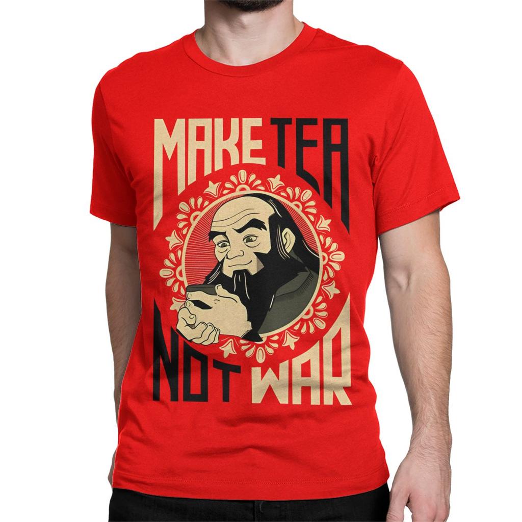 Macht Tee, nicht Krieg Iroh Herren Damen T-Shirts Avatar Der Herr der Elemente Freizeit T-Shirts T-Shirt Reine Baumwolle 4XL 5XL 6XL Kleidung