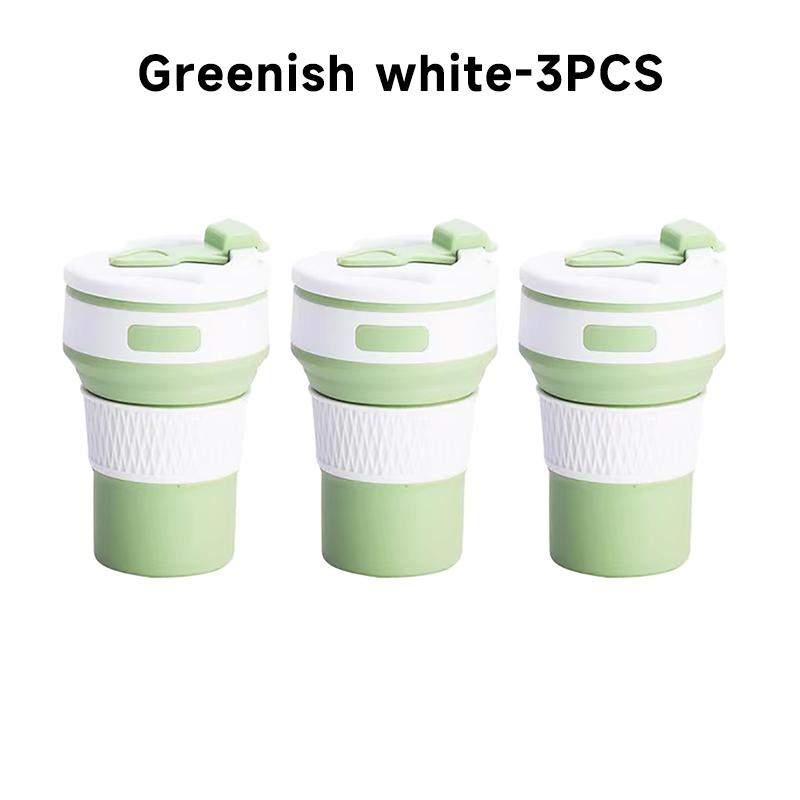 350ML/500ML Silicone Folding Cup Collapsible Mug With Cover Coffee Travel Outdoors Portable Water Drinking Tea Cups