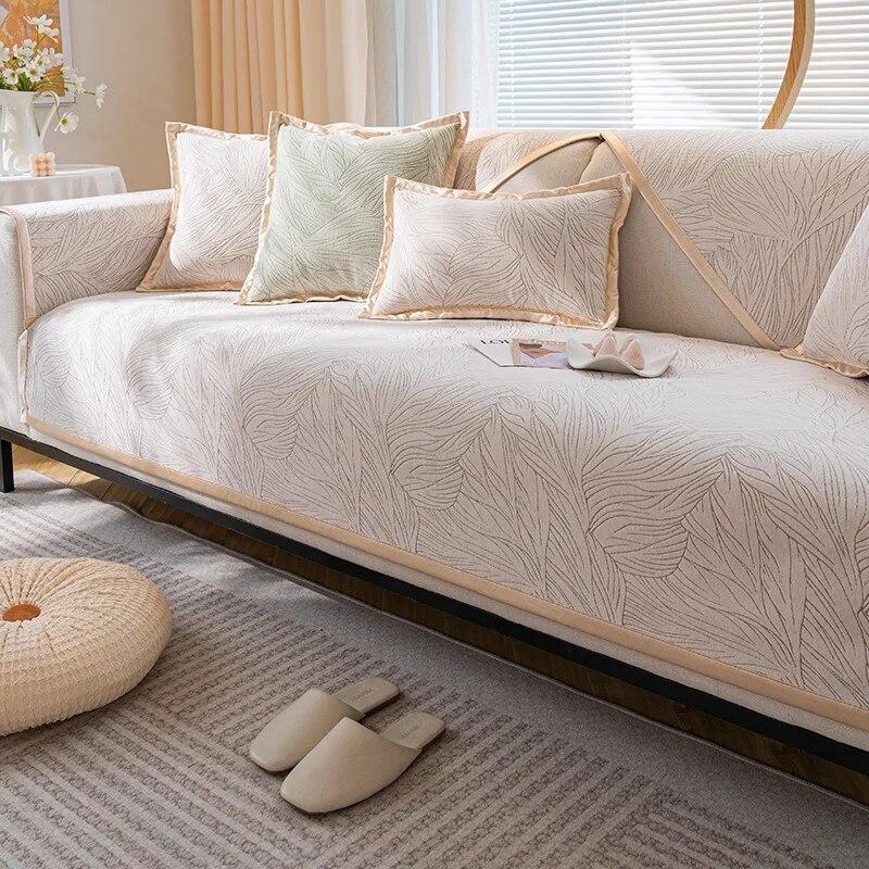 Nordic Jacquard Sofa Cover High Quality Solid Color Non-Slip Sofa Cushion Modern Couch Towel Slipcover Home Living Room Decor