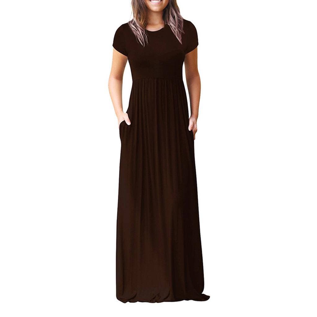 Women's Plus Size Casual Fashion Solid Color Ultra Long Dress
