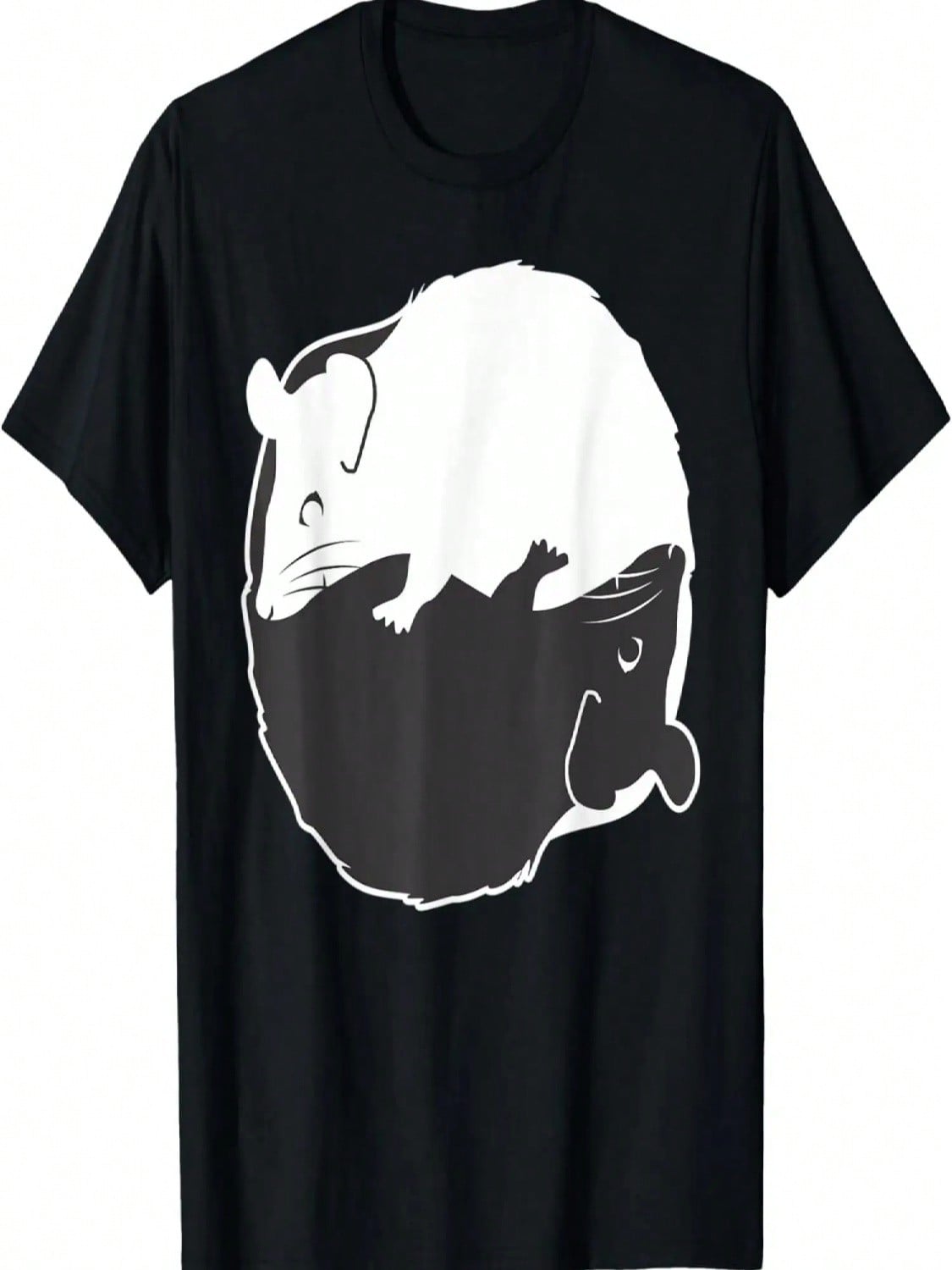 Yin Yang Rat Funny Rat Lover Mouse Graphic T-Shirt S разноцветный