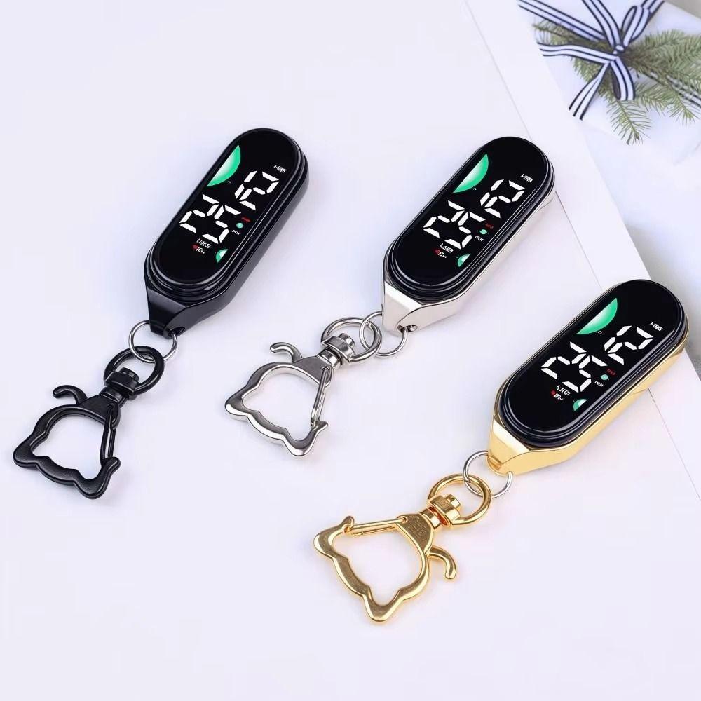 Electronic Hanging Watch Digital Display LED Watch Keychain Pocket Watch Kids Adults