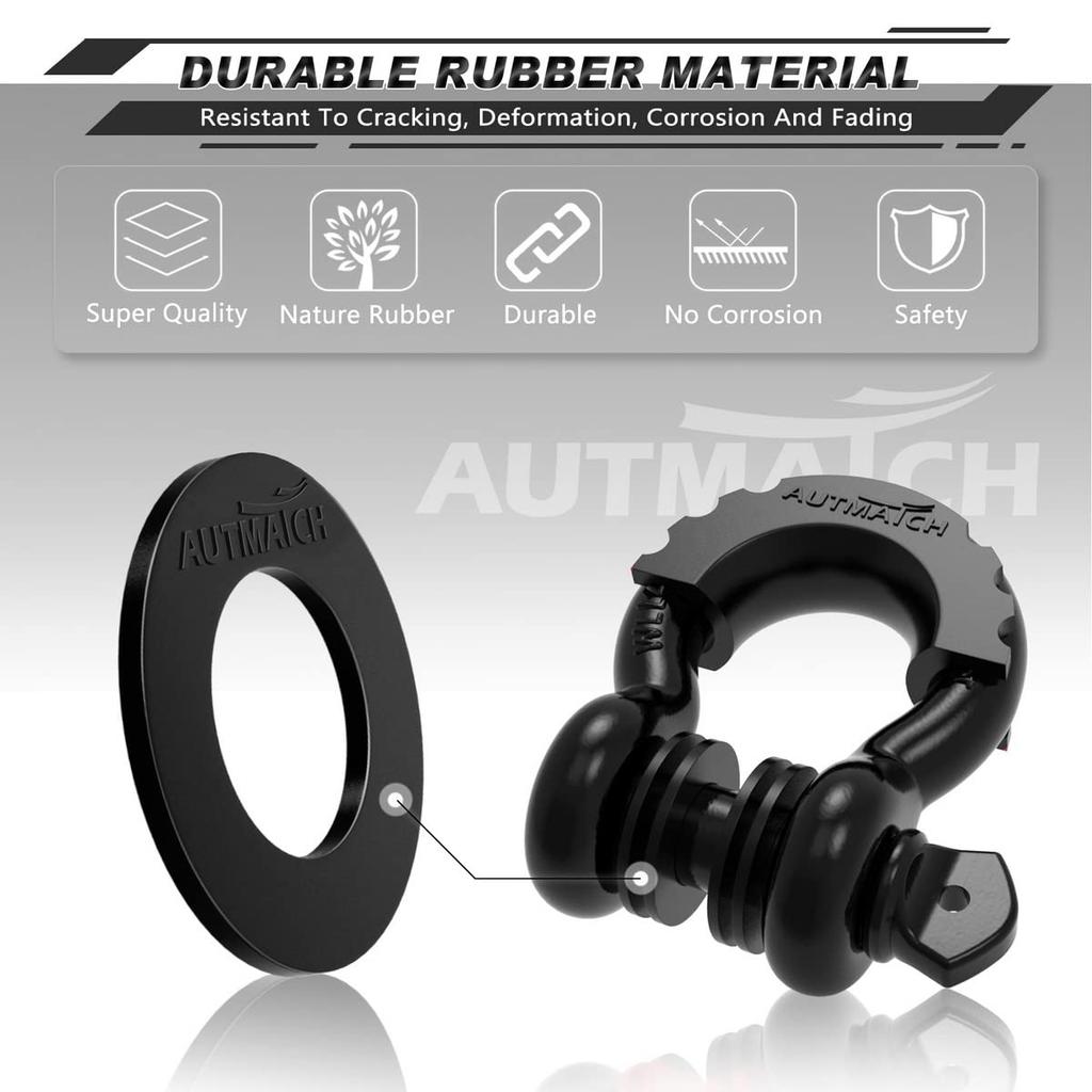 AUTMATCH Shackle Washer Kit (16 Pack) - Rubber Spacer for