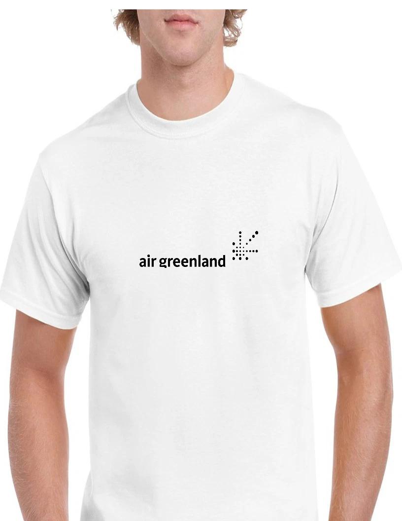Air Greenland Black Retro Logo Greenlandic Airline White Cotton T-Shirt 2XL