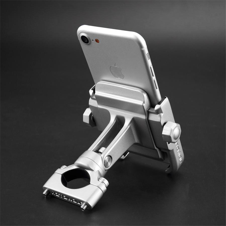 Aluminum Bike Motorcycle Phone Handlebar Mount Holder 360 Degree Rotating Universal Bicycle Phone Holder Clip for Cell Phone
