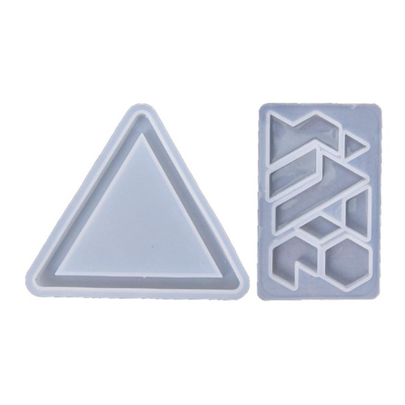 

2 Pcs Silicone Geometric Mold Tangram Puzzle Silicone Mold DIY Manual Mold Crystal Silicone Tangram Mold Puzzle Mold 1