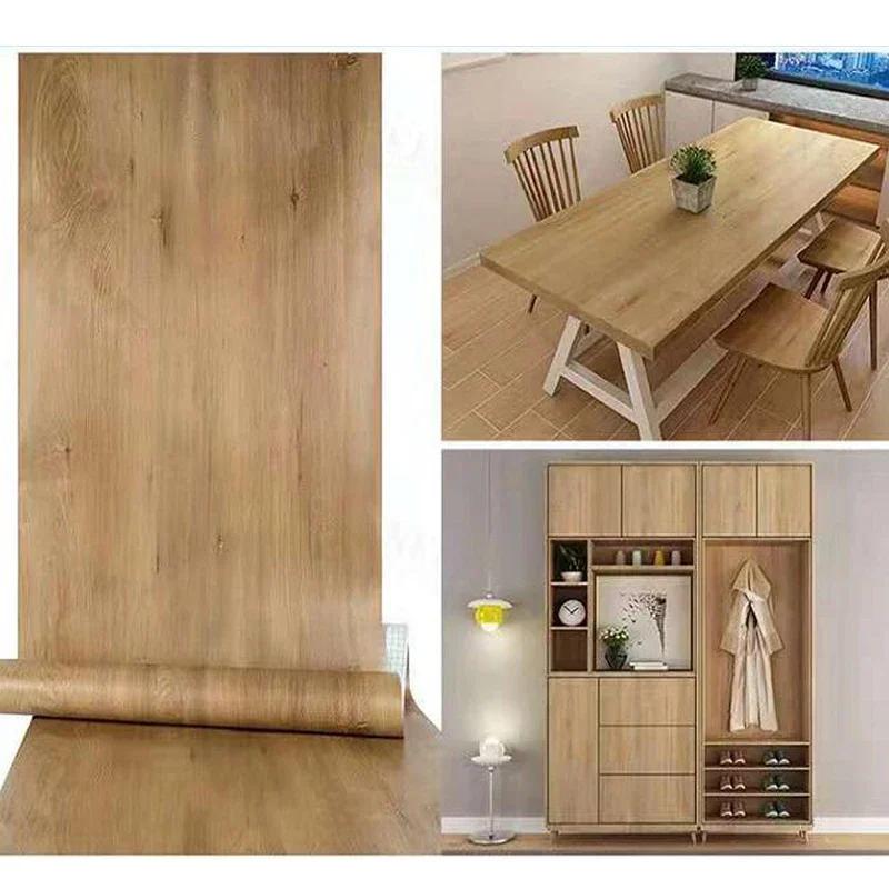 Wood Planks Grain Retro Faux Wood Wall Cover Roll Water-Repellent Pvc Self Adhesive Wall Decals Removable Vinyl Restaurant Wallpaper