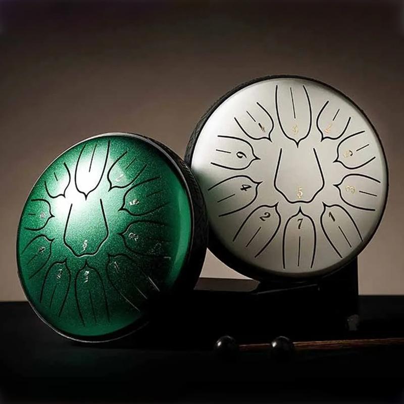 6 Inch 11 Notes Tongue Drum Professional Practice Percussion Instruments Accessories Small Portable Tongue Drums Gift