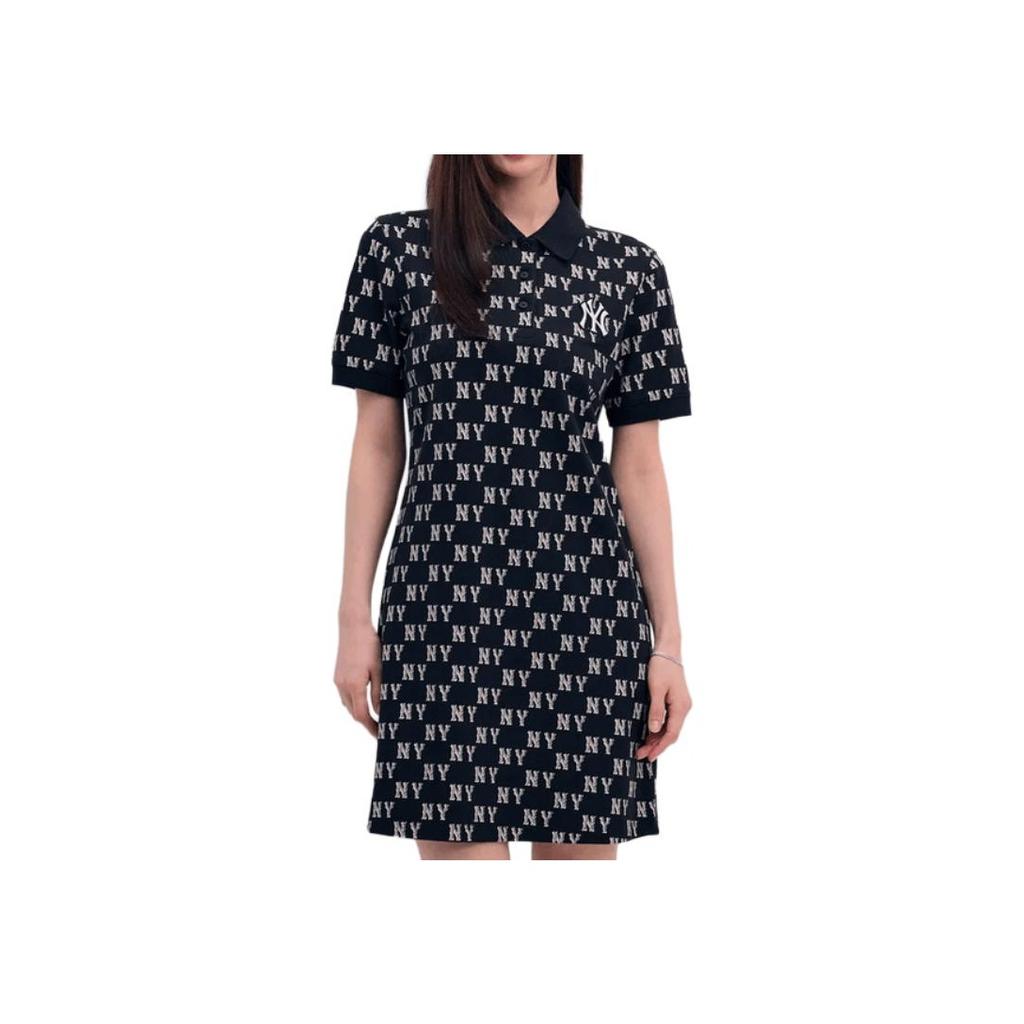 New MLB New York Yankees Short Sleeved Dress Women's Black 3FOPM0353-50BKS