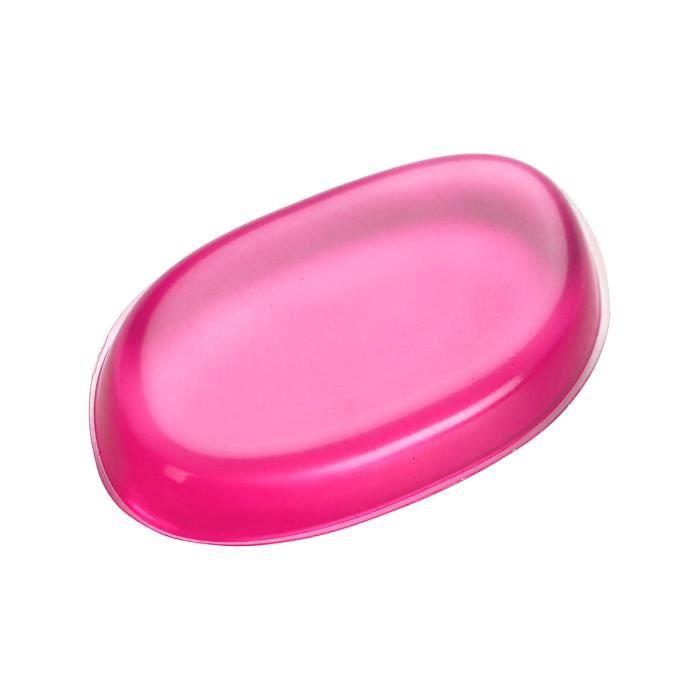 Éponge Houppette Puff Gel de Silicone Transparent pour Outil Cosmétique ROUGE