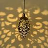 Solar-Powered Metal Olive Ball Water Drop Pendant Light Outdoor Garden Landscape Lamp Festive Decorations