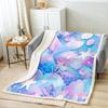 Cartoon Mermaid Fleece Throw Blanket Ocean Coastal Sherpa for Kids Soft Plush Bed Blanket X Inches