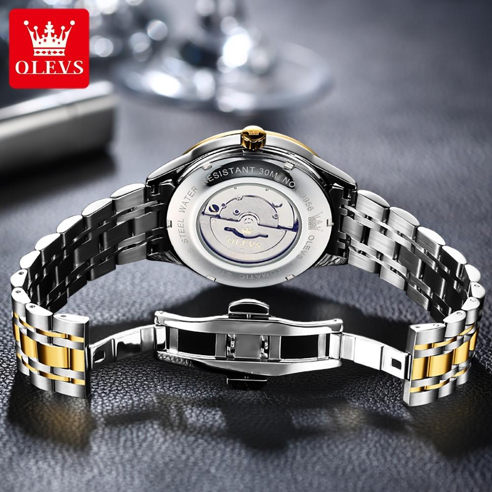 OLEVS Men's Watches Luxury Fashion Original Automatic Mechanical Wristwatch for Man Waterproof Stainless Steel Luminous Date New