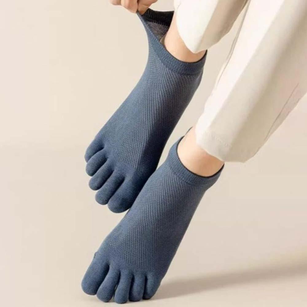 Anti-slip Five Toe Socks Mesh Low Cut Sports Socks Sweat-Absorbing Men's Five Finger Socks Soccer