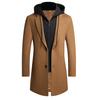Autumn and Winter Men's Woolen Coat Medium and Long Double Collar Take-off Hat Woolen Coat Men
