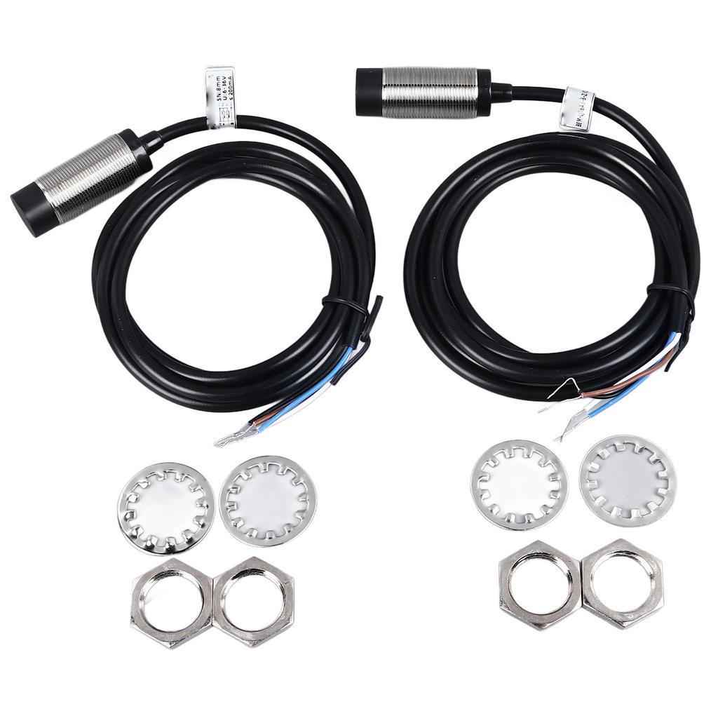2 Pcs Inductive Proximity Sensor 8mm Detecting Distance DC 4 Wire NPN NO NC Approach Sensor