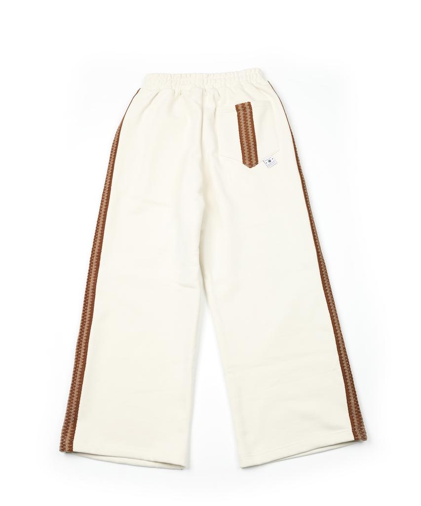 Hipihauseu Brushed Straight Sweatpants W.Tape Ivory