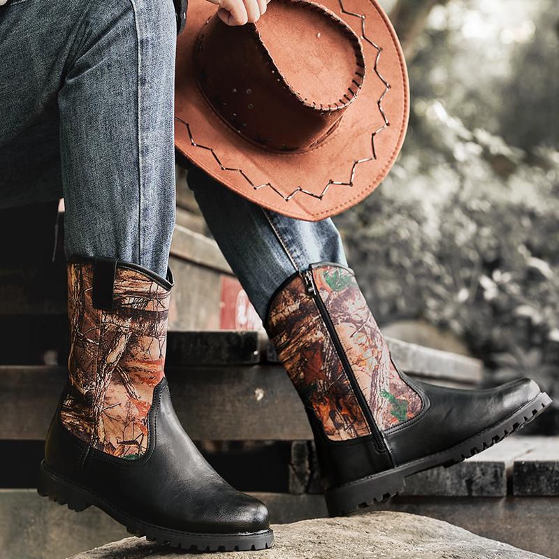 Fashion Size 38-46 Fashionable Men Denim Boots Men Casual Business Comfortable Chelsea Boots European Outdoor Travel Training Boots Men