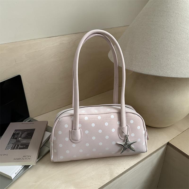 Women Polka Dot Large Capacity Single Shoulder Underarm Daily Commute Handbag