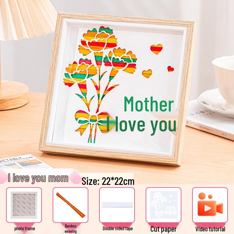 Mother s Day Bamboo Weaving DIY Kit: Chinese Style Painting Gift for Kids & Parent-Child Activity.
