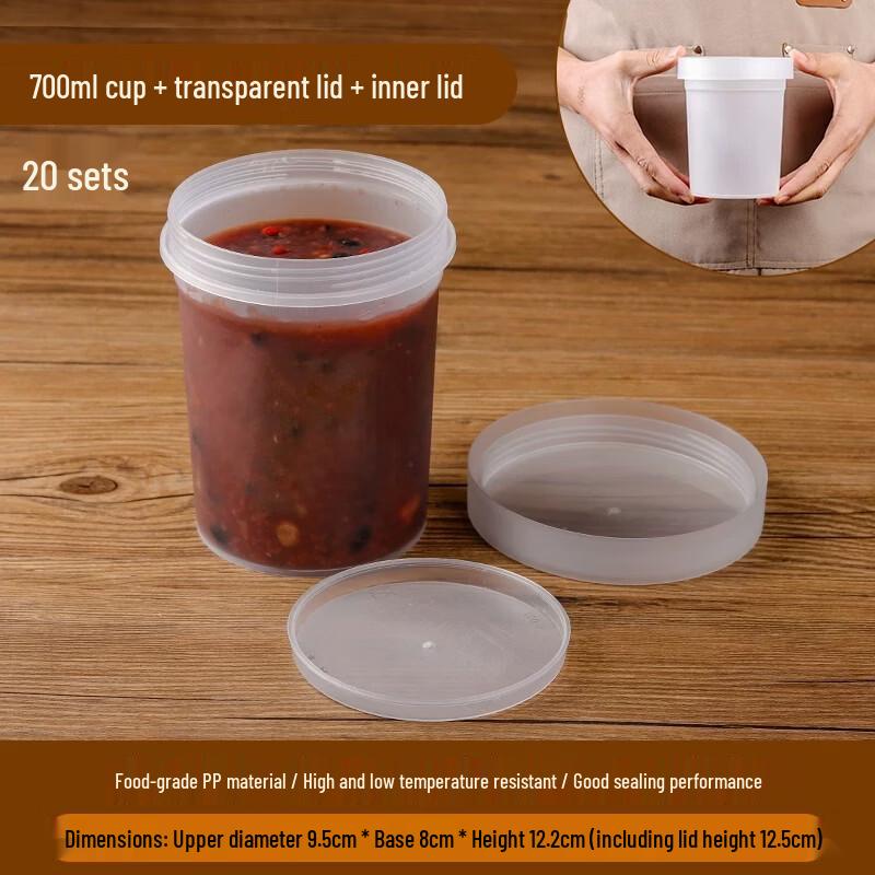 Miaojiayi 700ml Food-Grade Soup Containers with Clear Lids (40 Sets)