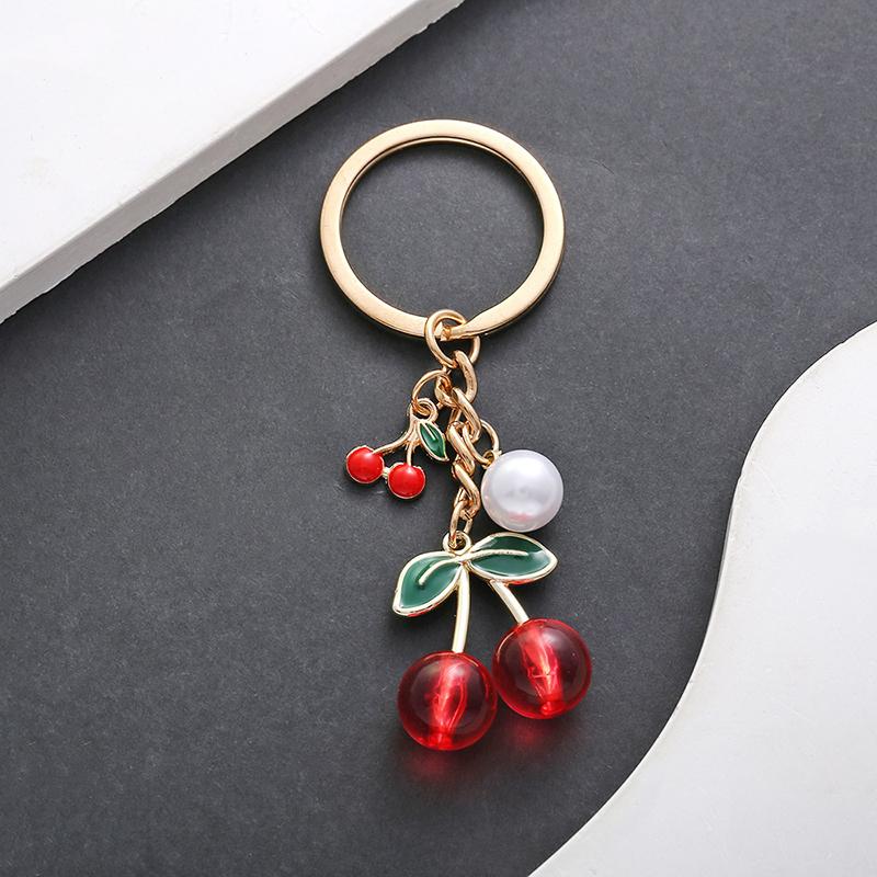Exquisite Cherry Keychain Pendant  Fruit Keychain For Men Women Car Key Ring Backpack Decoration Accessories Gifts